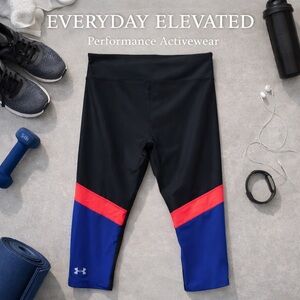 Under Armour Women’s Cropped Leggings | Colorblock Performance Activewear | M